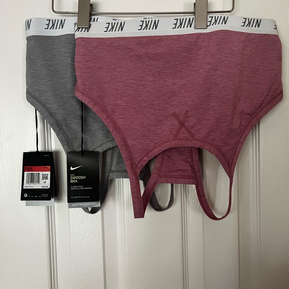 Nike Women's Gray and Maroon Underwear Set